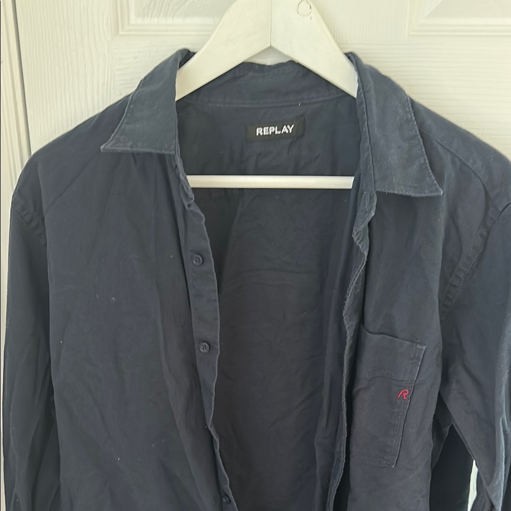Replay Dark Blue Casual Shirt
